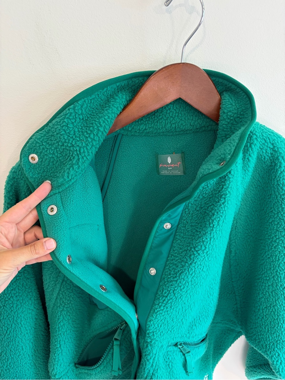 FP Movement Hit the Slopes Fleece Jacket Green Size Small NWOT - Picture 15 of 16